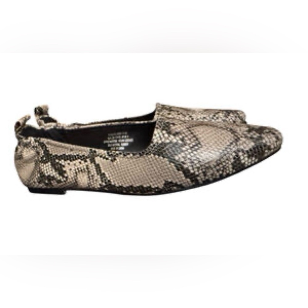 French Connection Snakeskin Loafers - Black and Cream